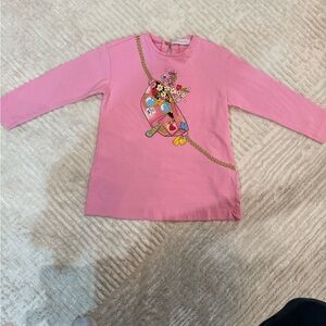 MonnaLisa Pink Long Sleeve Graphic Tee